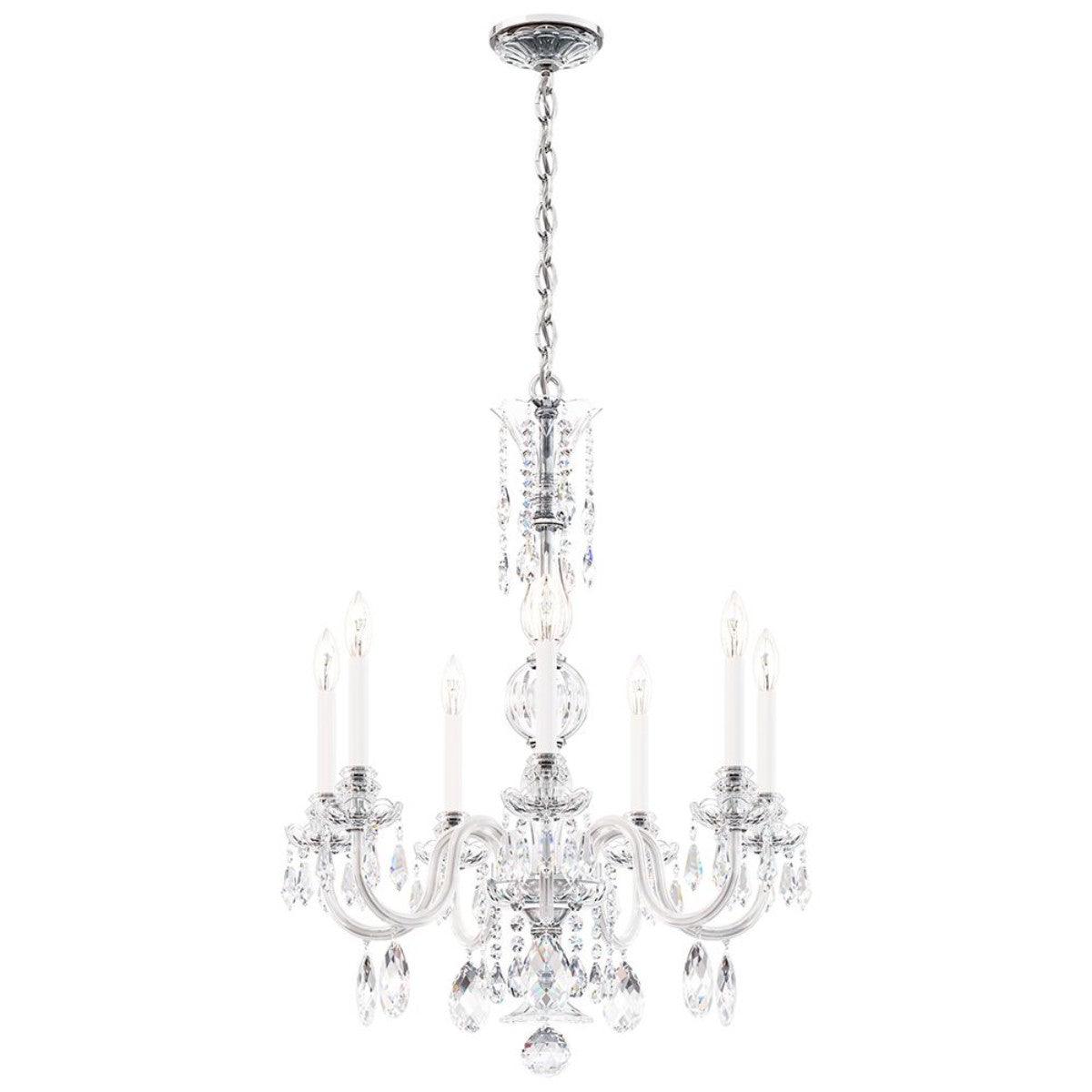Hamilton Nouveau 7 Light Silver Chandelier with Clear Heritage Crystals