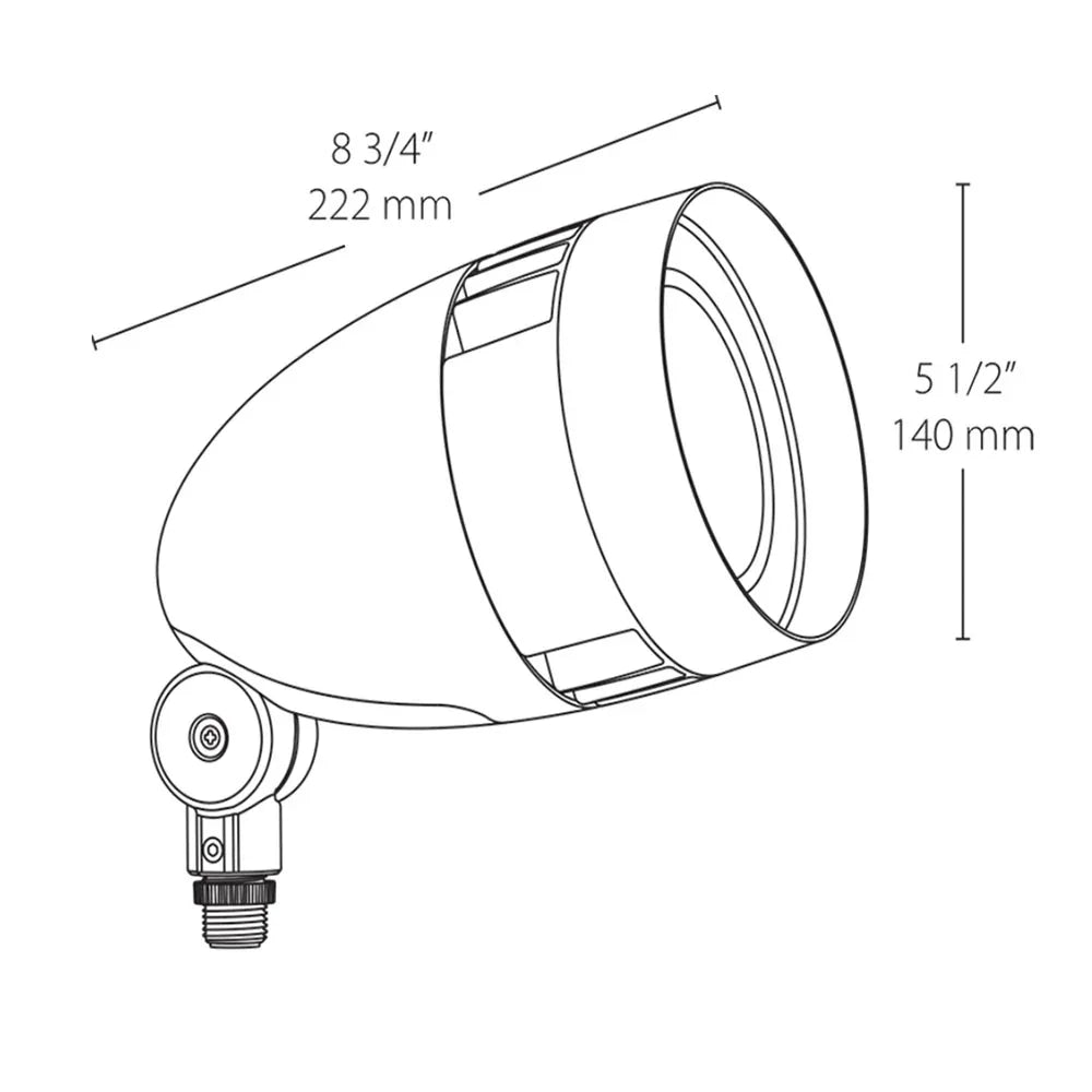 120V LED Bullet Flood Light, 13W, 3000K, Bronze - Bees Lighting