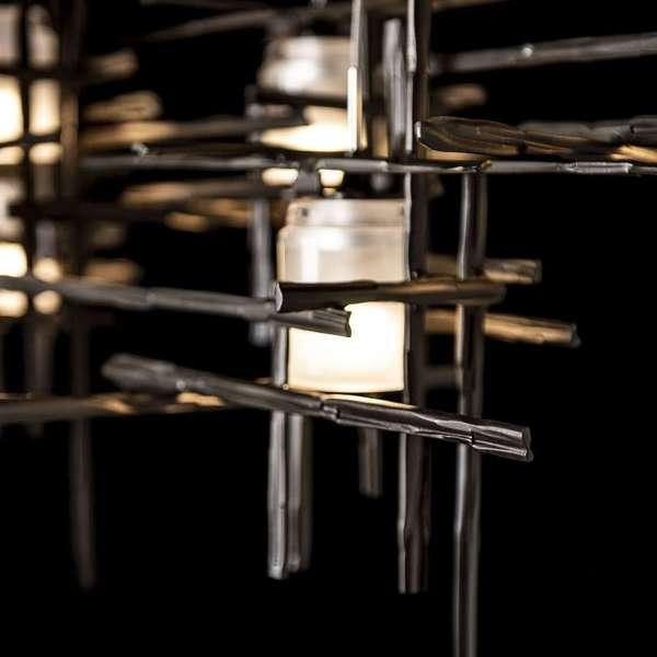 Tura 54 in. 7 Lights Linear Pendant Light with Standard Height Seeded Glass