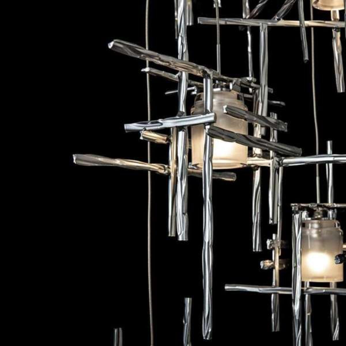 Tura 5 lights Pendant Light with Standard Height Seeded Glass