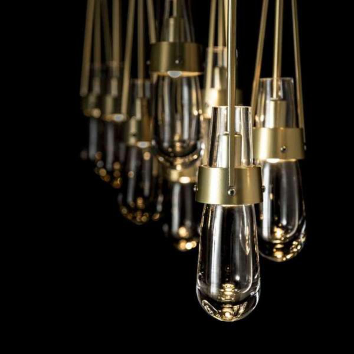 Link 45 in. 10 Lights Linear Pendant Light with Standard Height Clear Glass