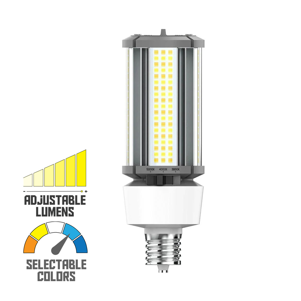 Post Top LED Lamp, 12W|18W|27W, 3900 Lumens, Selectable CCT, EX39 Mogul Base, 120-277V - Bees Lighting