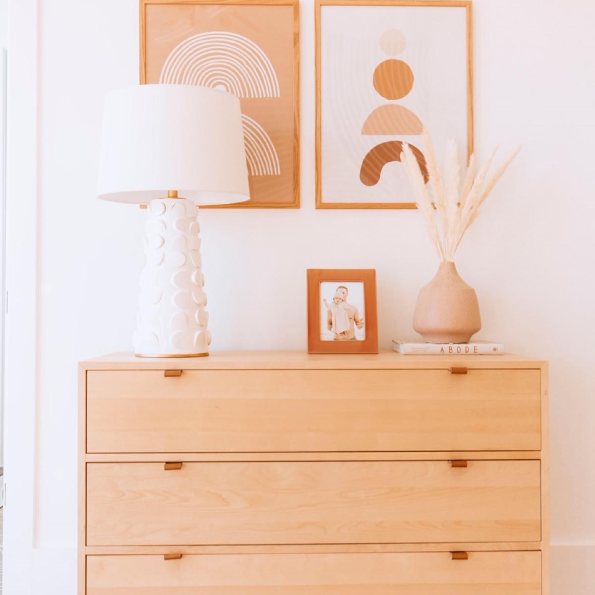 Naomi Table Lamp White Lustro with Gold Leaf Combo Finish - Bees Lighting