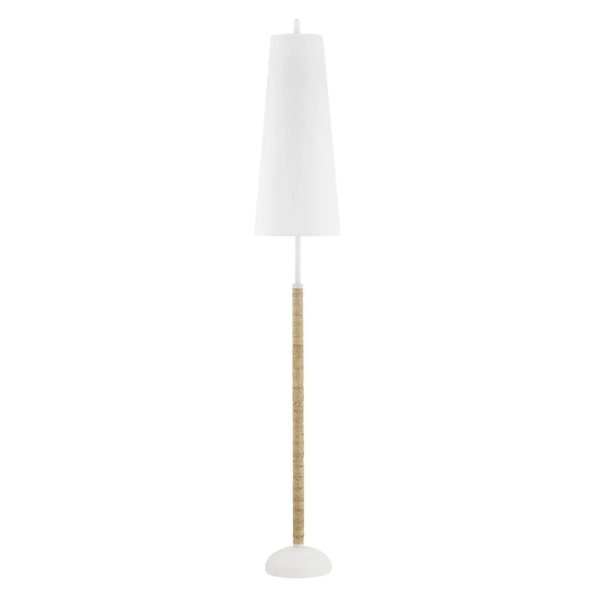 Mariana 2 Lights Floor Lamp Raffia Wrapped Textured White Finish - Bees Lighting