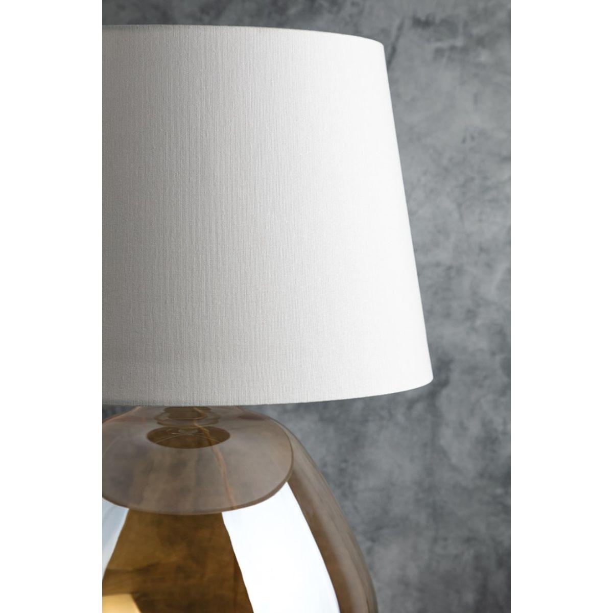 Thea Table Lamp Champagne Amber Glass with Aged Brass Accents