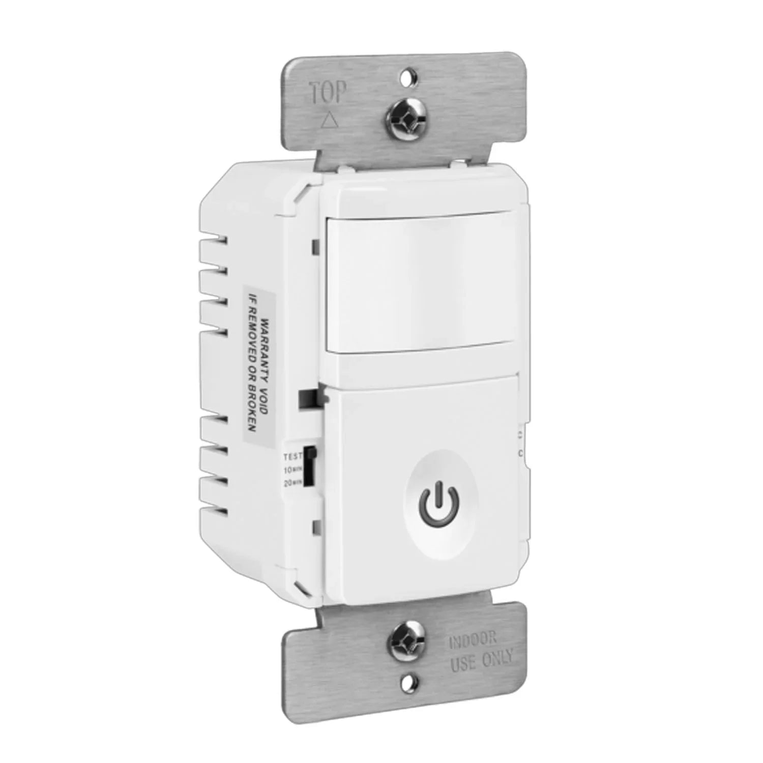 PIR 180° Occupancy|Vacancy Motion Sensor Wall Switch, 5A, 120-277V, White - Bees Lighting