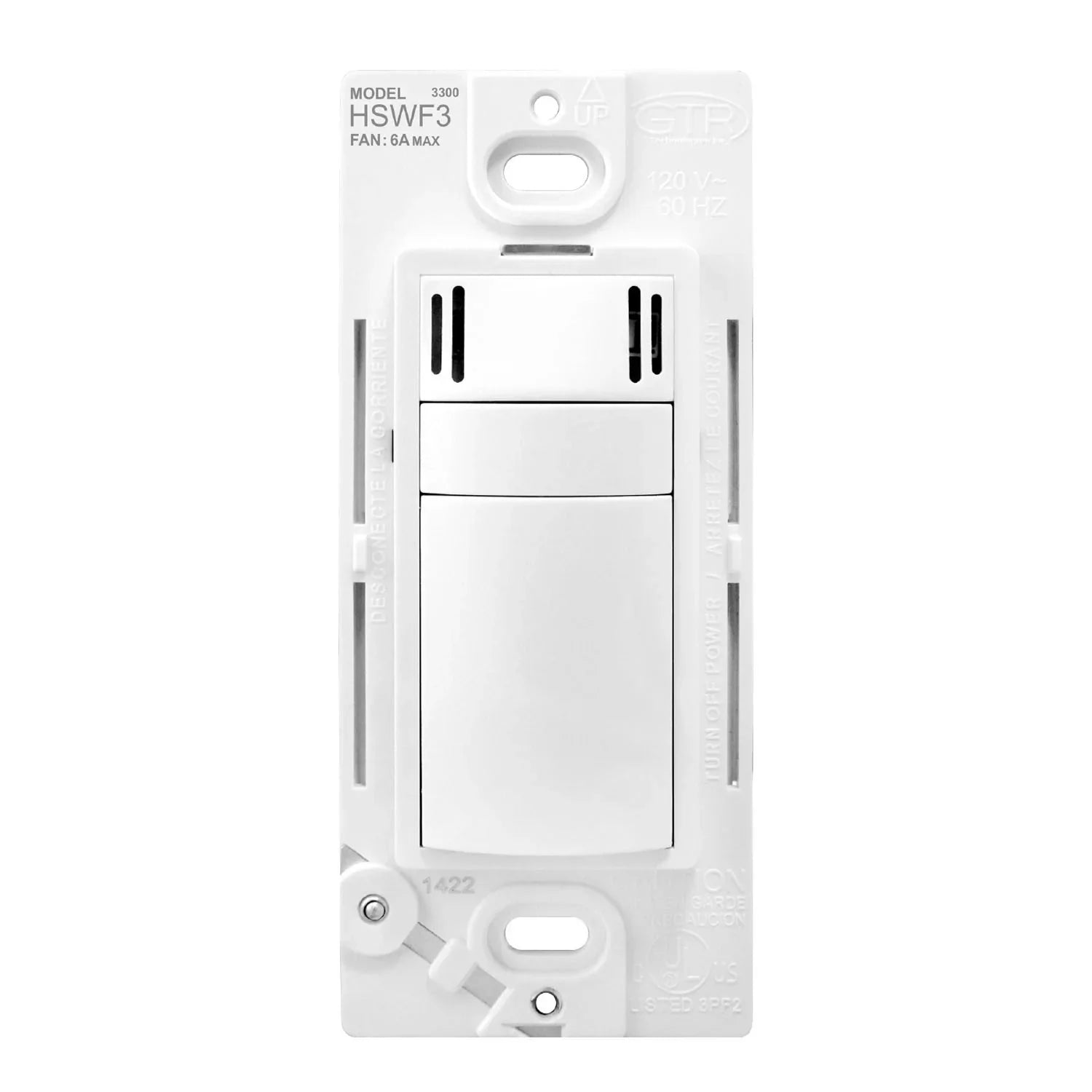 Humidity Based Fan Control 6A, 120V, White - Bees Lighting