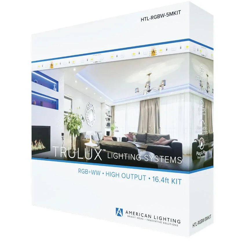 Trulux High Output LED Strip Light Kit, 16.4Ft Reel, RGB + 3000K, 240 Lm/Ft, 24V - Bees Lighting