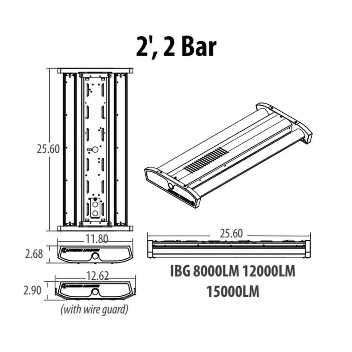 2ft LED Linear High Bay Light, 95 Watts, 15000 Lumens, 4000K, 120/277V - Bees Lighting