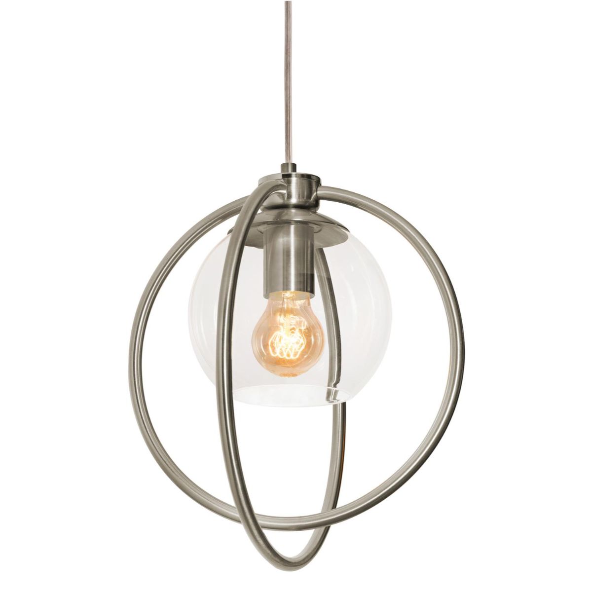 Jamie 12 in. Pendant Light Satin Nickel Finish - Bees Lighting