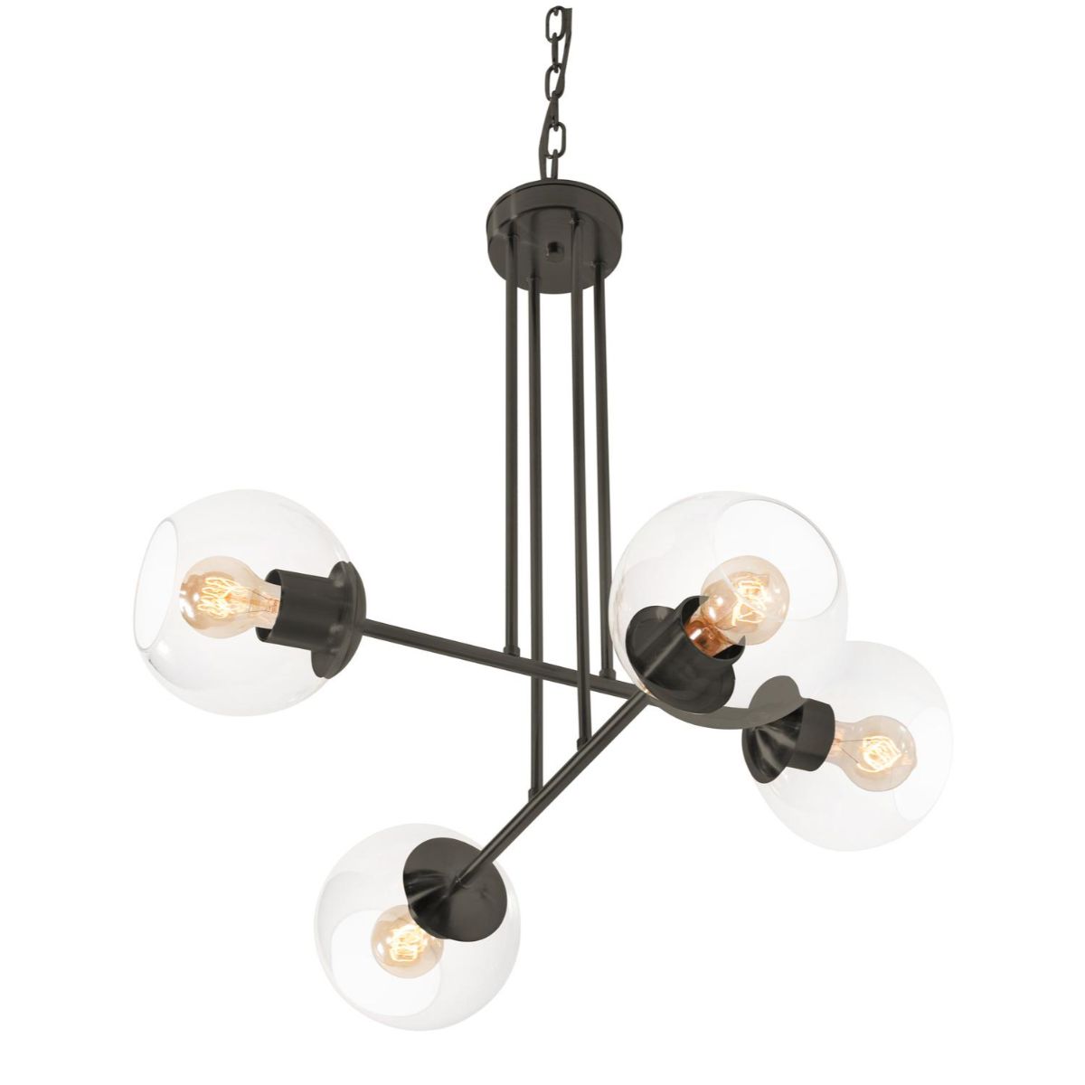 Jamie 25 in. 4 Lights Pendant Light Black Finish - Bees Lighting