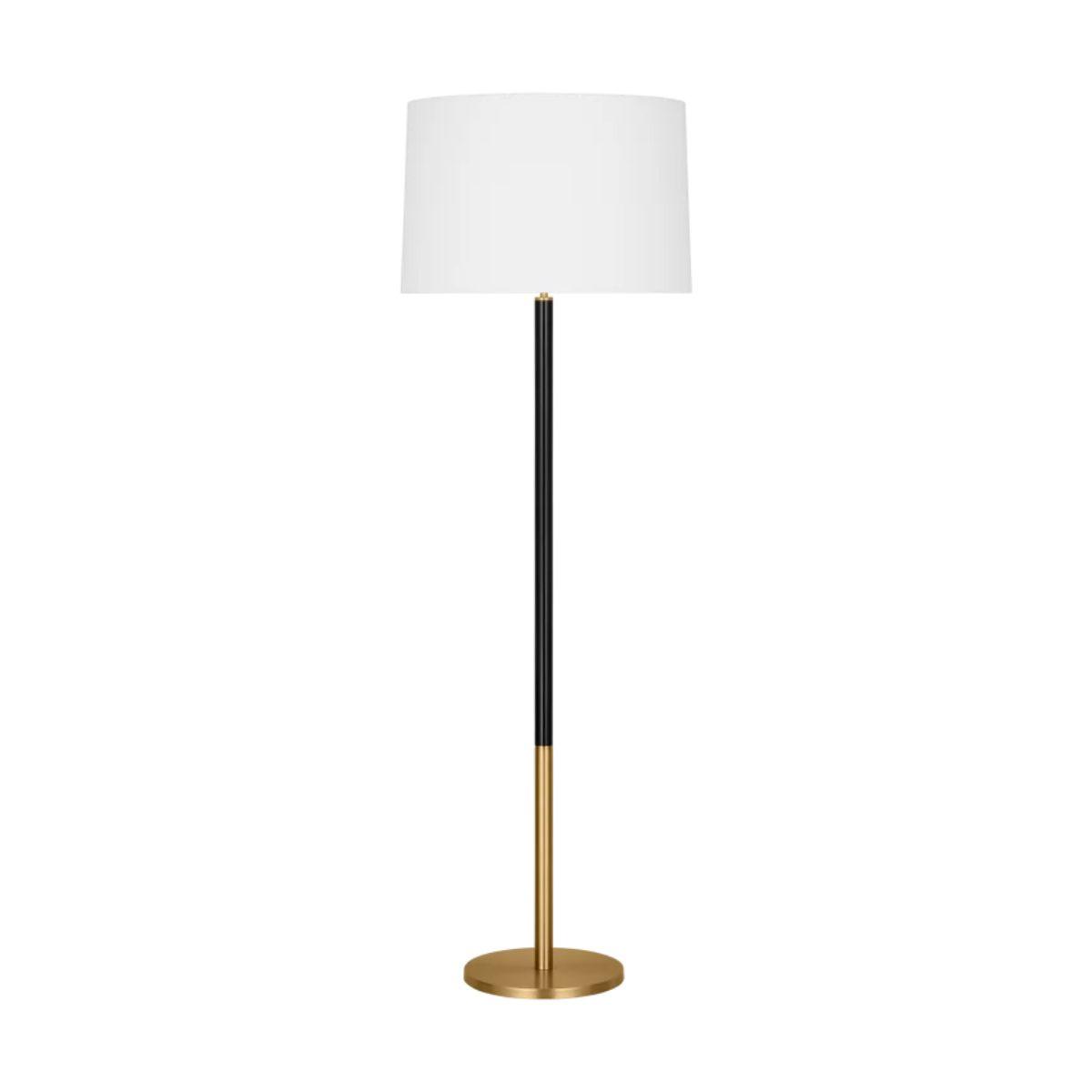 Monroe Large Floor Lamp Burnished Brass with Green Accents - Bees Lighting