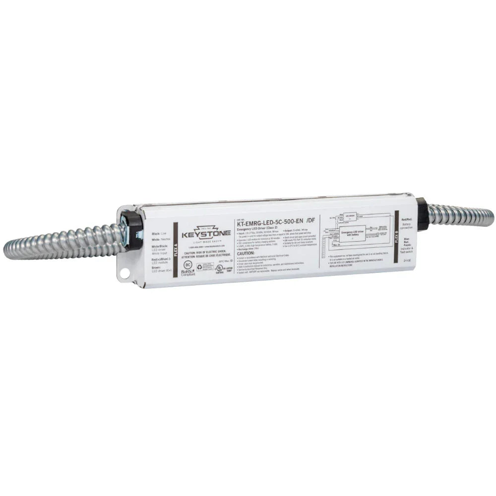 LED Emergency Drivers, 5 Watts, 20-60V DC Output, 500 lumens, Internal Battery, Dual Flex - Bees Lighting
