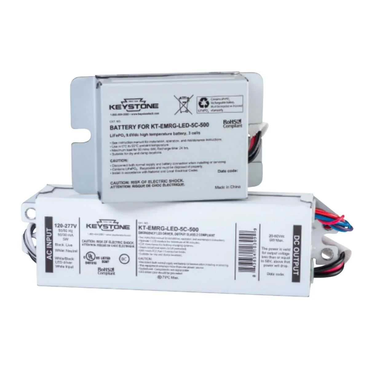 LED Emergency Drivers, 5 Watts, 20-60V DC Output, 500 lumens, External Battery - Bees Lighting
