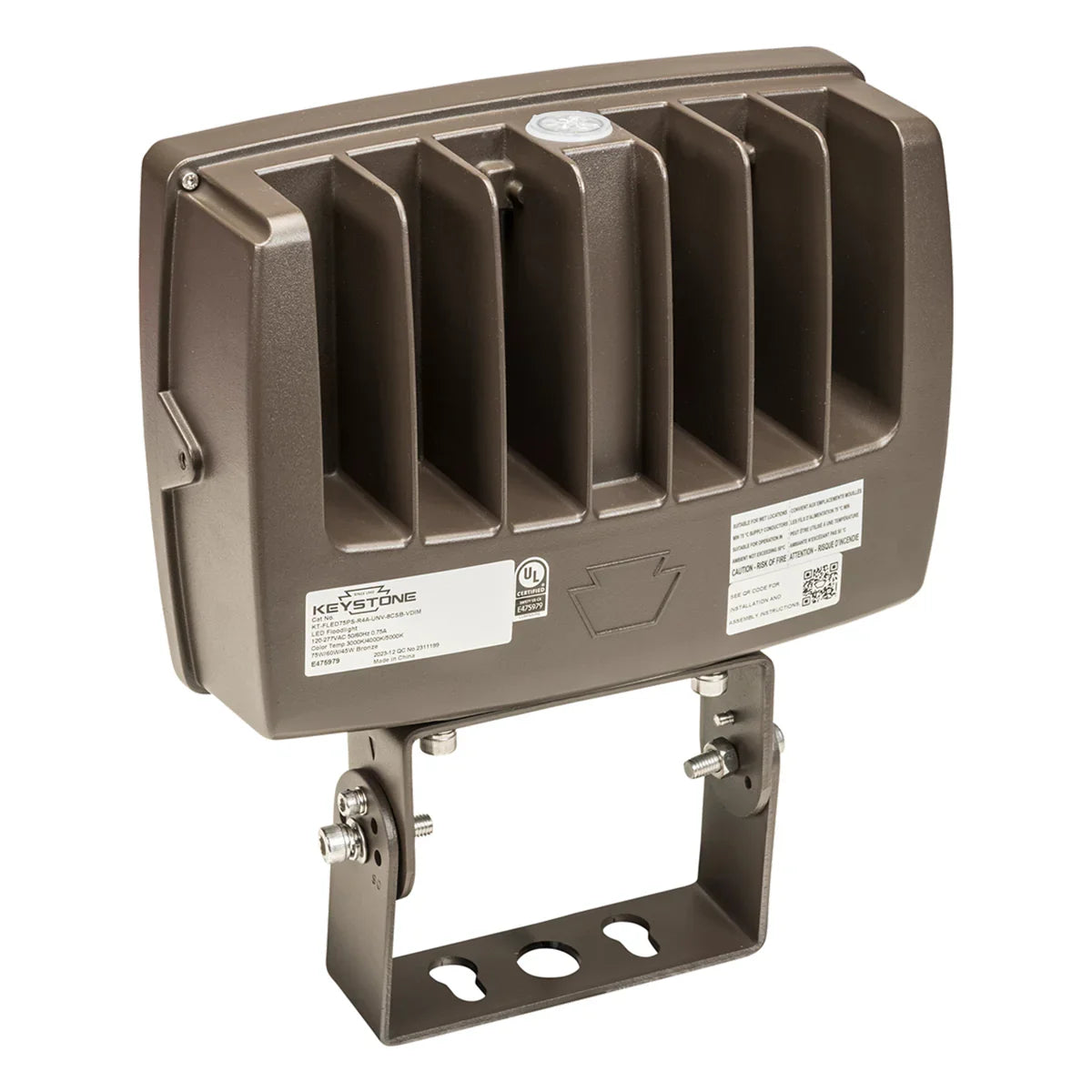 LED Flood Light, 11250 Lm, 75W, 30K|40K|50K, Slipfitter|Trunnion, 120-277V, Bronze - Bees Lighting