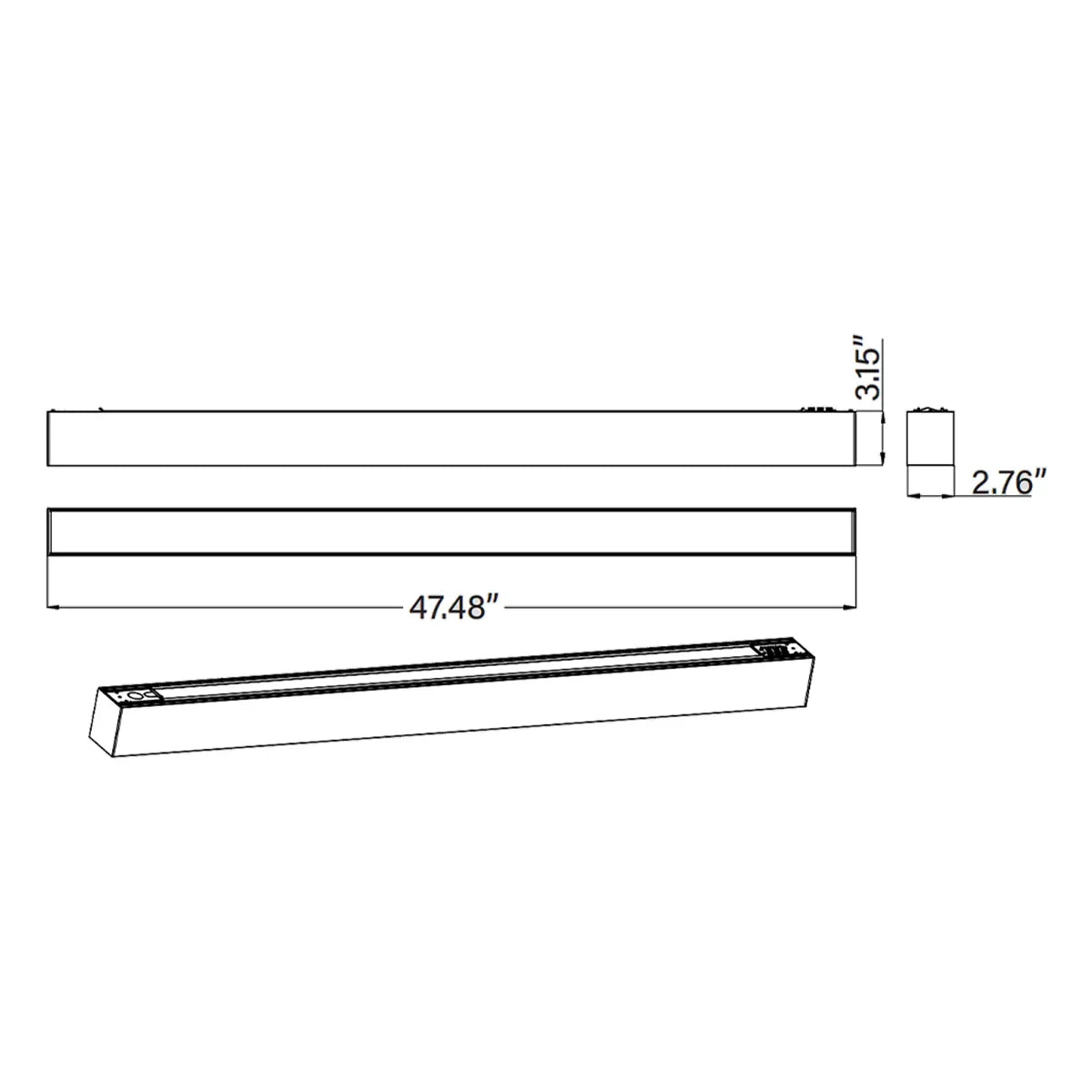 4ft LED Linear Light, 40W, 5200 Lumens, 5 CCT Selectable, White, 120-277V - Bees Lighting