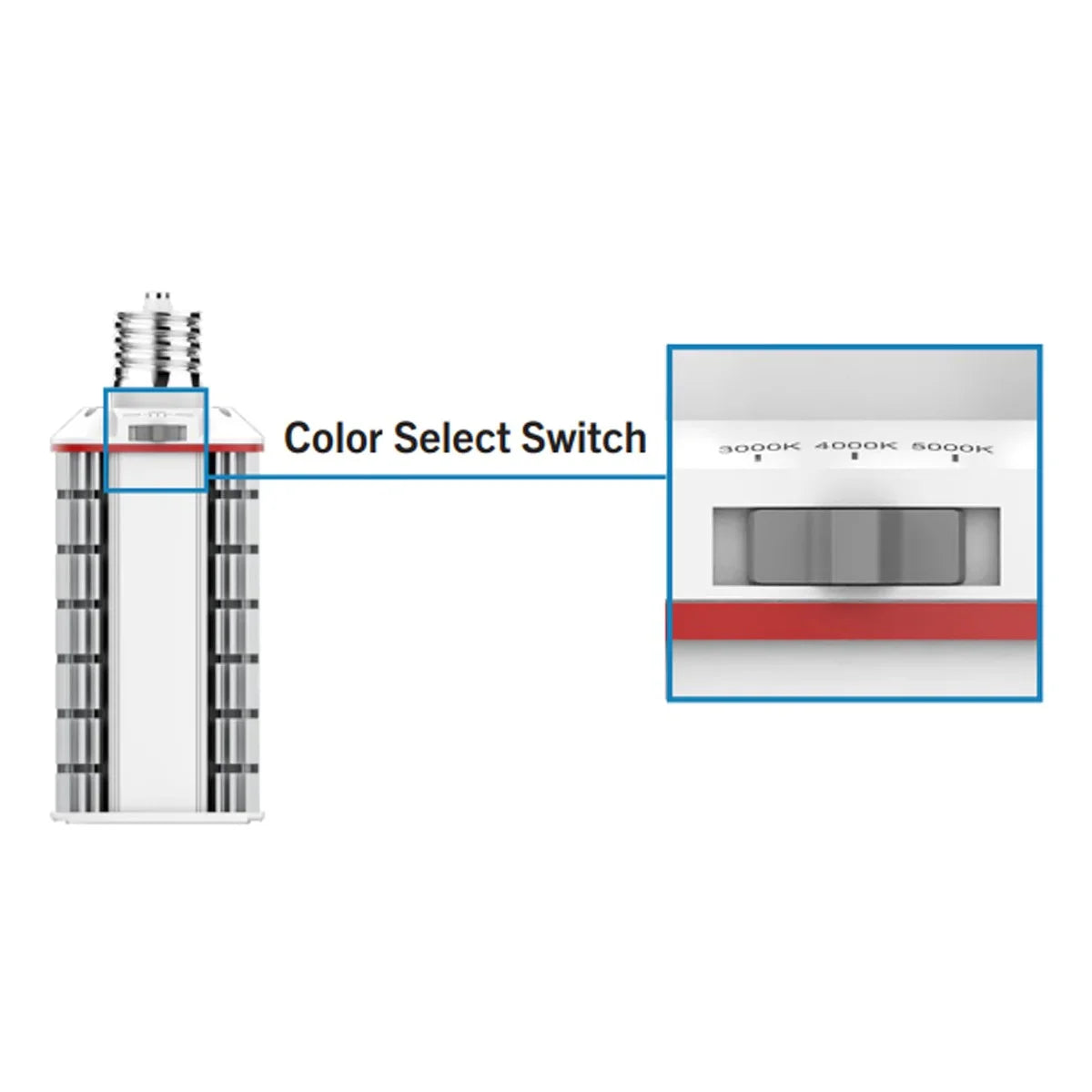 Wall Pack Retrofit LED Lamp, 27W|36W|45W, 7000 Lumens, Selectable CCT, EX39 Mogul, 120-277V - Bees Lighting