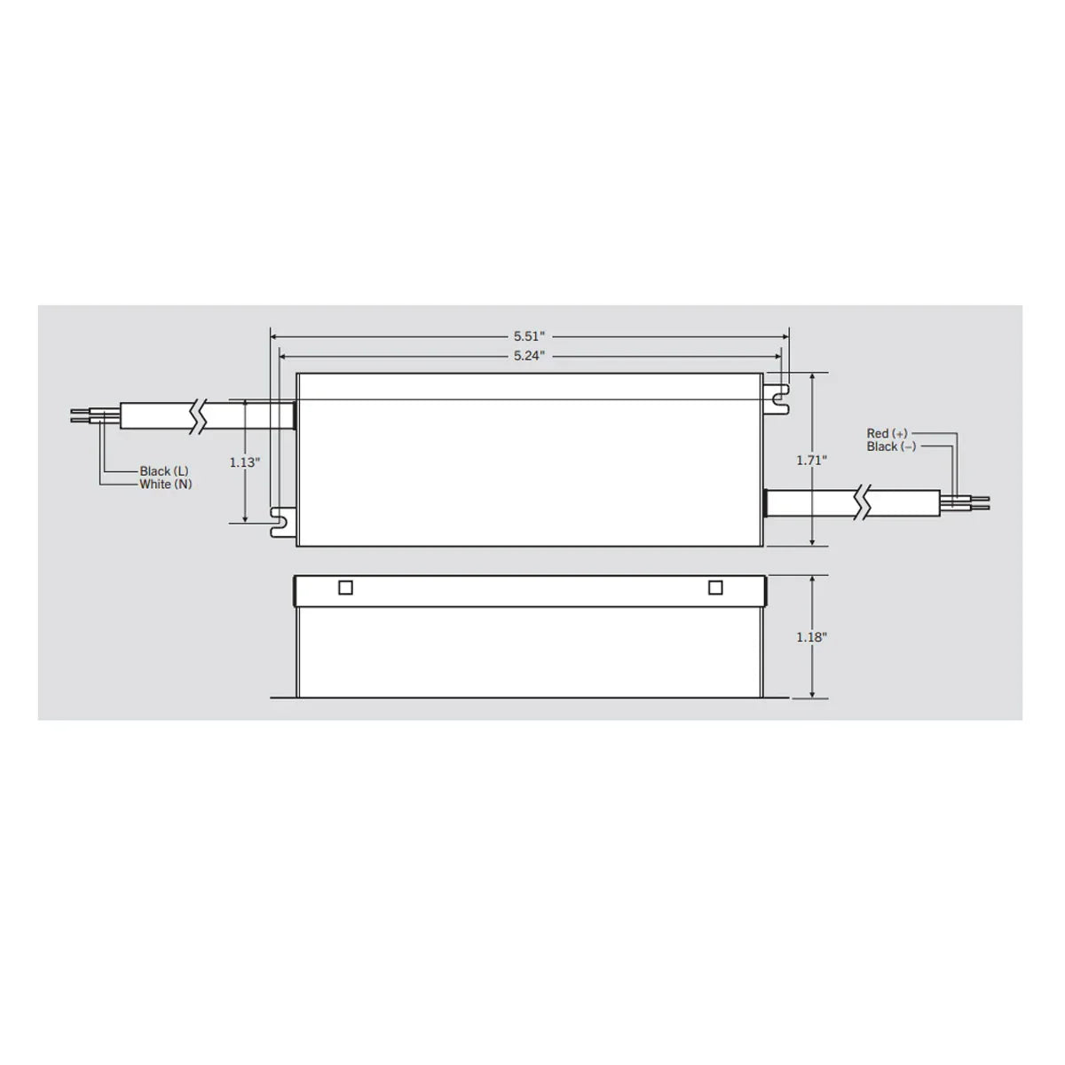 60 Watts, 12VDC Constant Voltage LED Driver, Class 2, 120-277V Input, Slim Case - Bees Lighting