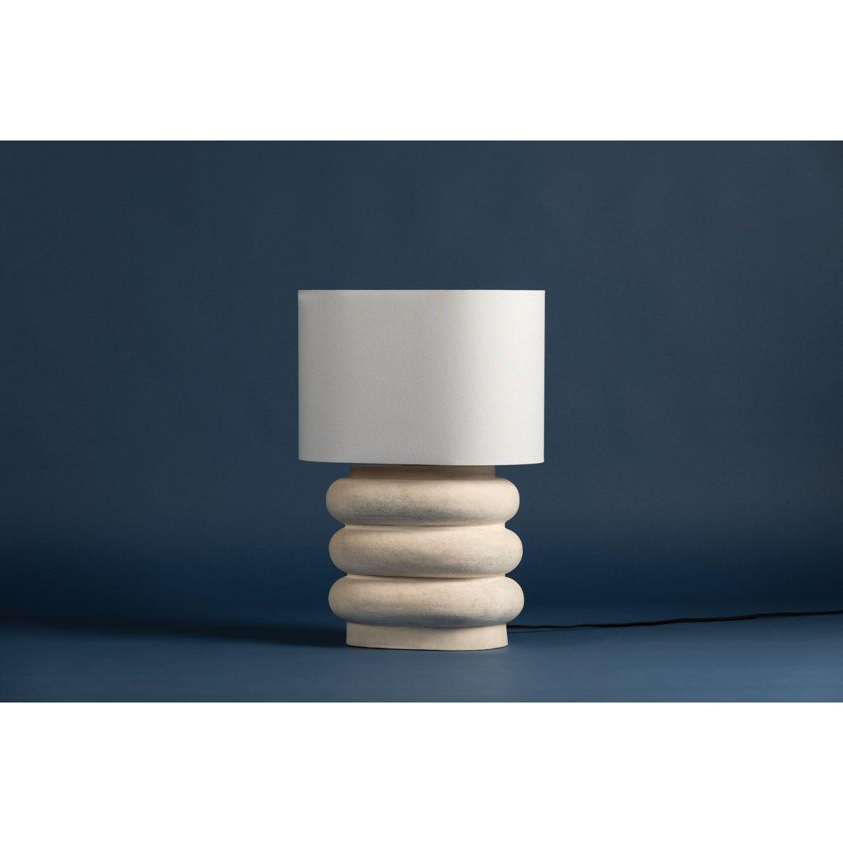 Ewing Table Lamp Weathered Ivory Ceramic and Aged Brass Accents