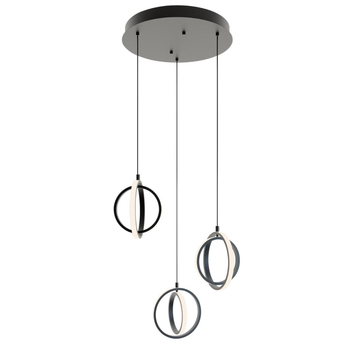 Lock 3 Lights 23 In. LED Pendant Light Black Finish - Bees Lighting