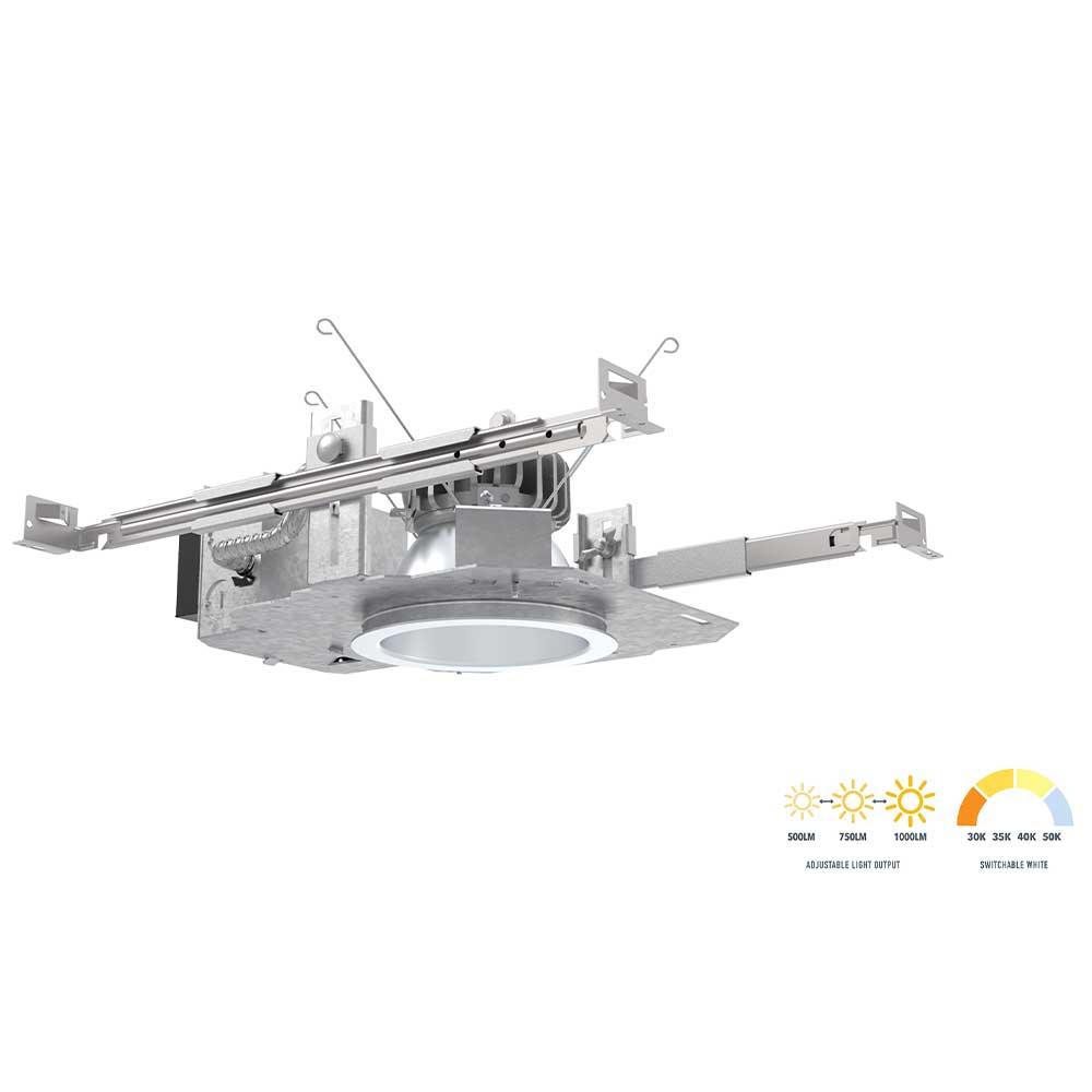 Lithonia LDN4 Commercial LED Recessed Downlight, 3800 Lumens Adjustable, Selectable CCT, 30K/35K/40K/50K, Battery Backup Included (Reflector Sold Separately)