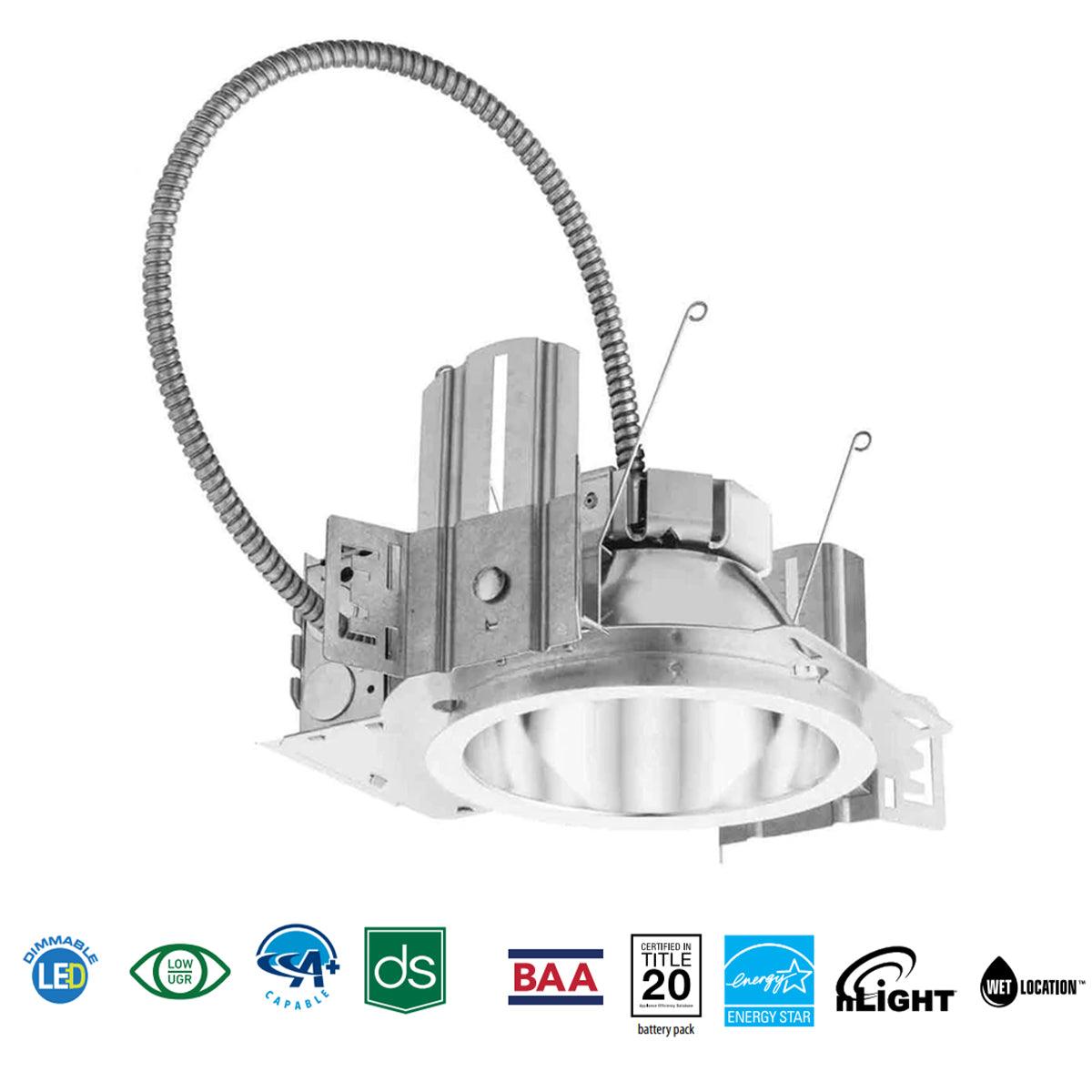 Lithonia LDN6 Commercial LED Recessed Downlight, 1500 lumens, 3500K (Reflector Sold Separately) - Bees Lighting