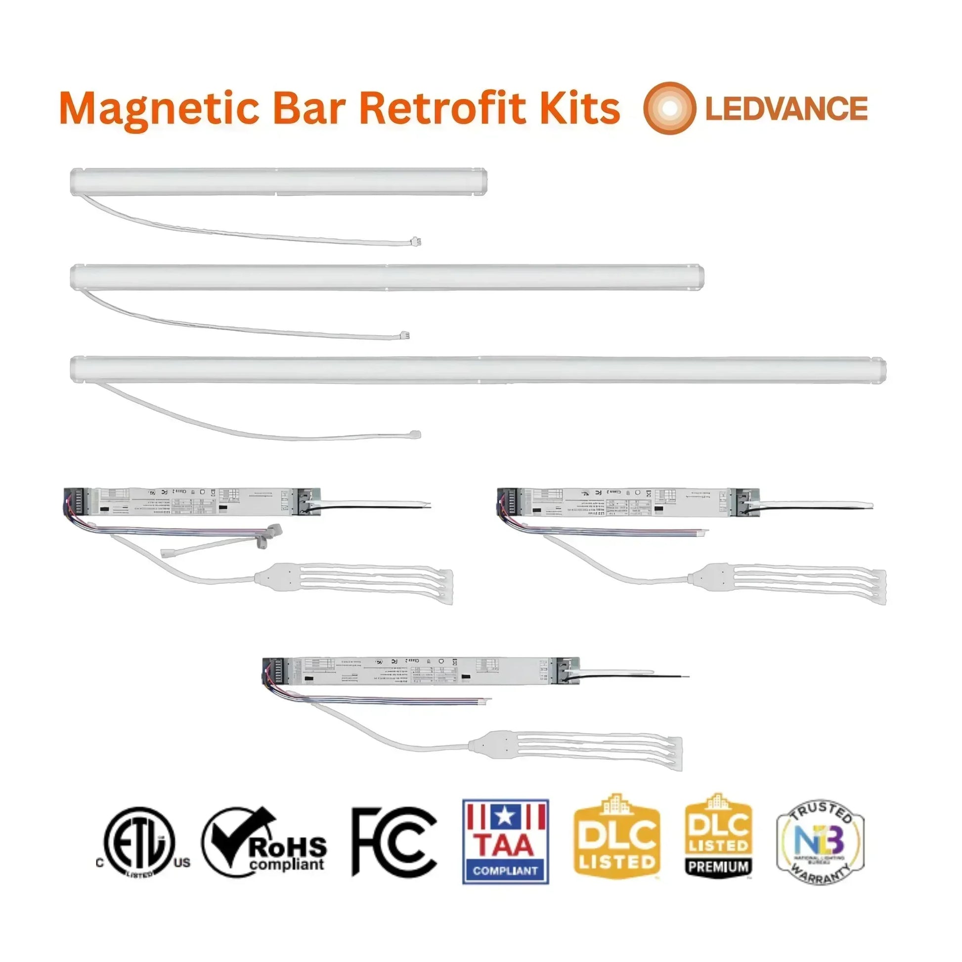2ft Magnetic Linear Retrofit Kit, 4800/7200/9600 Lumens, 35K/40K/50K, 120-347V - Bees Lighting