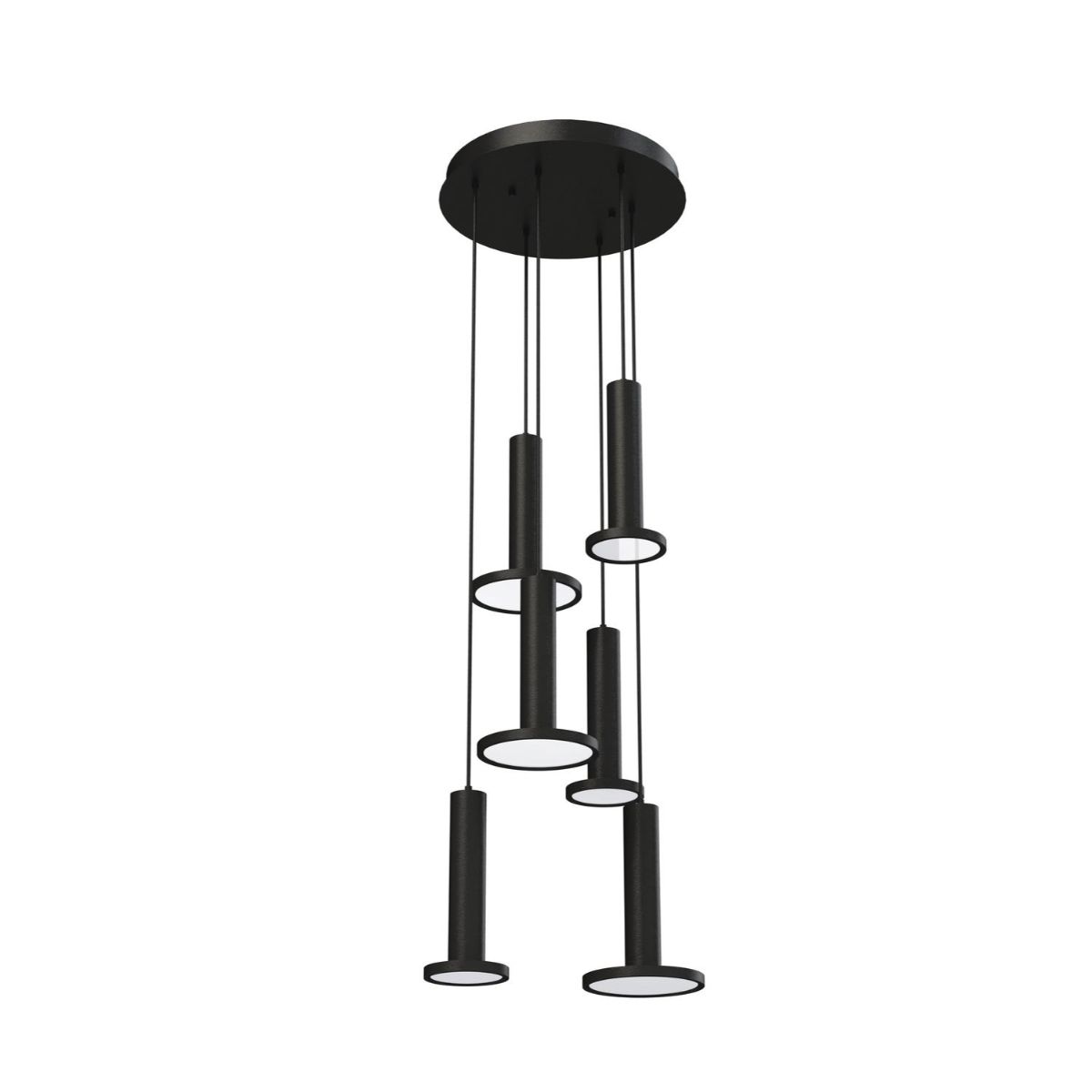 Luna 18 in. 6 Lights LED Pendant Light Black Finish - Bees Lighting