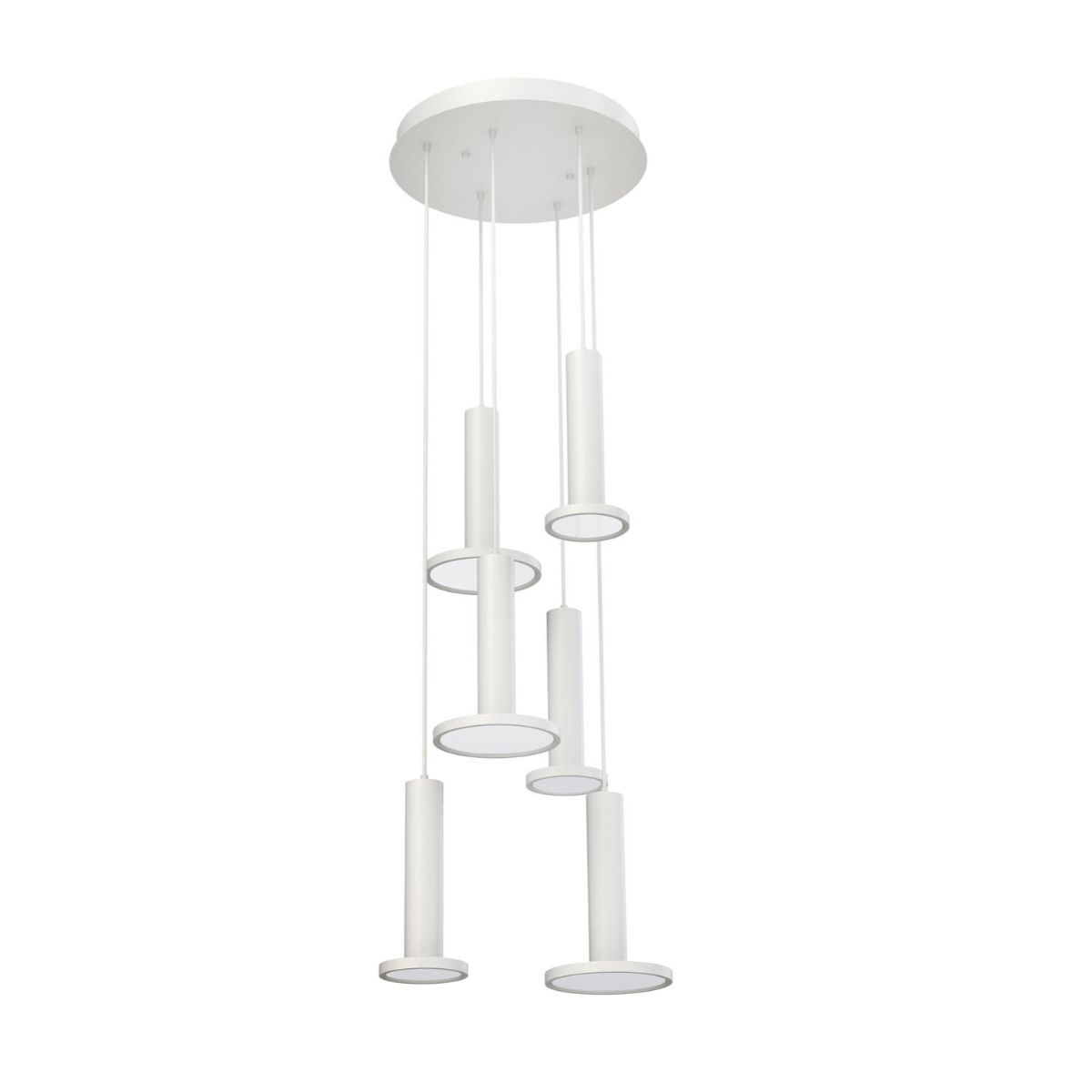 Luna 18 in. 6 Lights LED Pendant Light White Finish - Bees Lighting