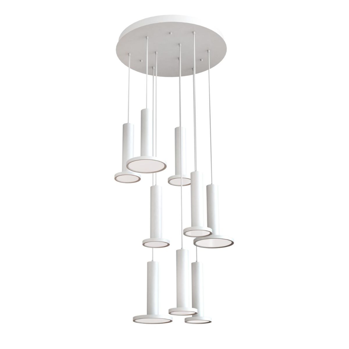 Luna 24 in. 9 Lights LED Pendant Light White Finish - Bees Lighting