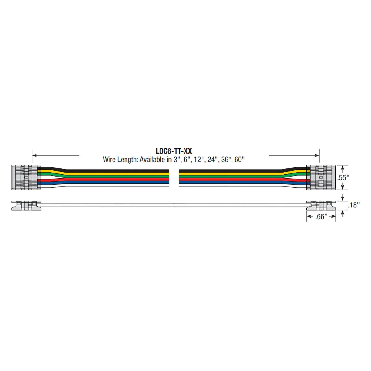 60in. Tape to Tape Connector for LTR-S COB RGBTW LED Tape - Bees Lighting