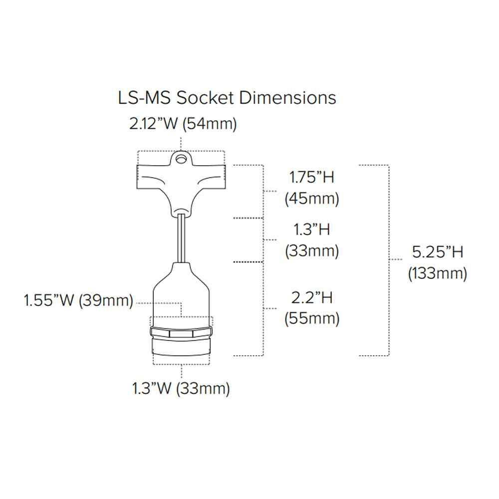 Commercial Grade Light String, Suspended 50 sockets, E26 Medium Base, 100 Feet - Bees Lighting