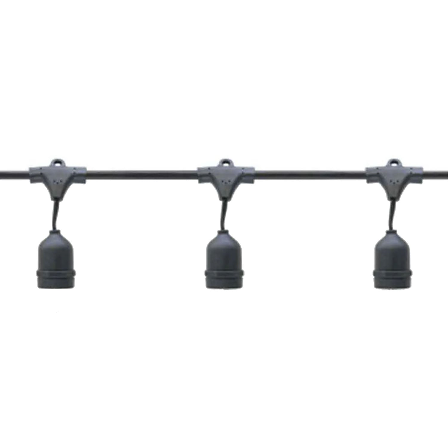 Commercial Grade String light, Suspended 24 sockets, E26 Medium Base, 48 Feet