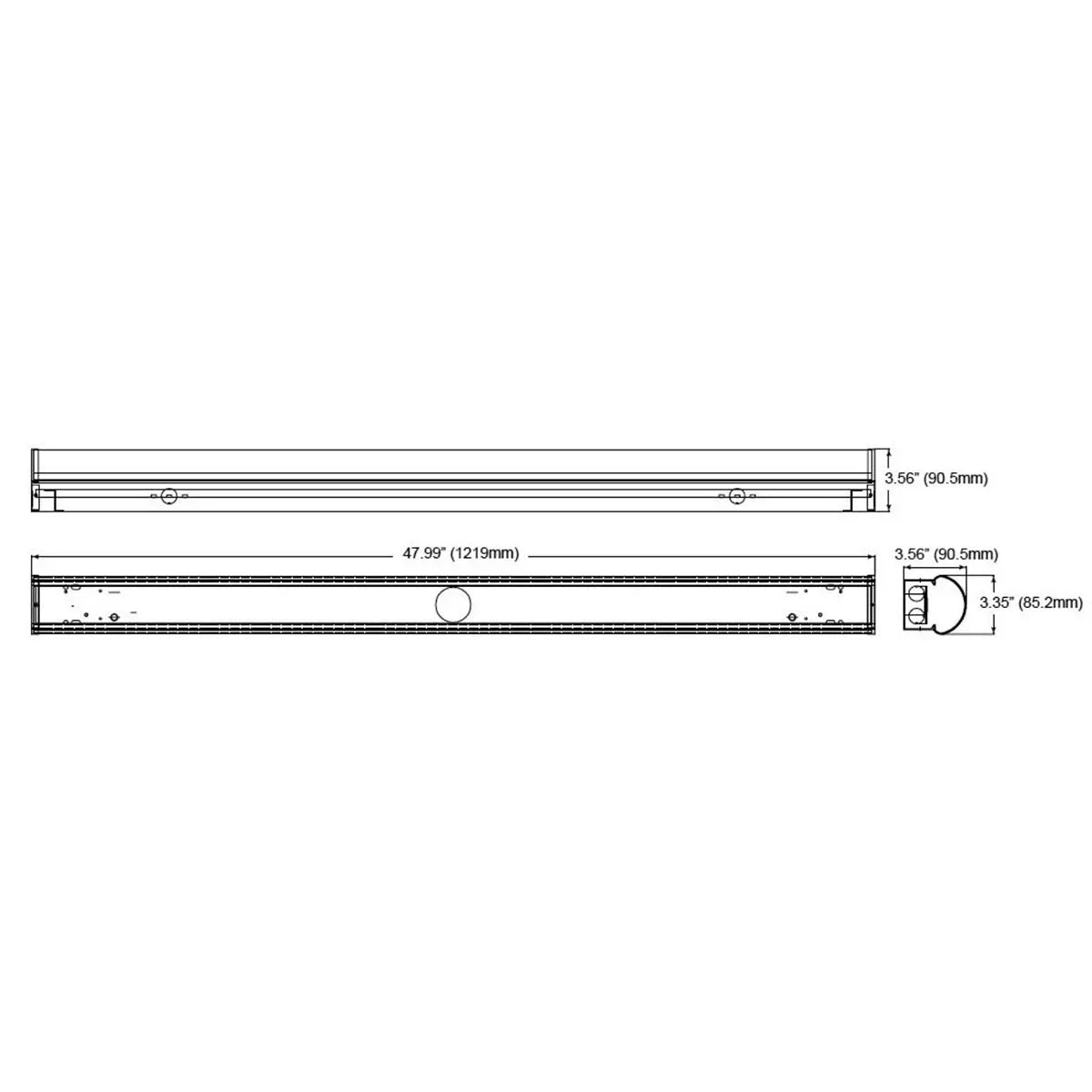 4ft LED Strip Light, 6000 Lumens, 4000K, 120-277V (Pack of 4) - Bees Lighting
