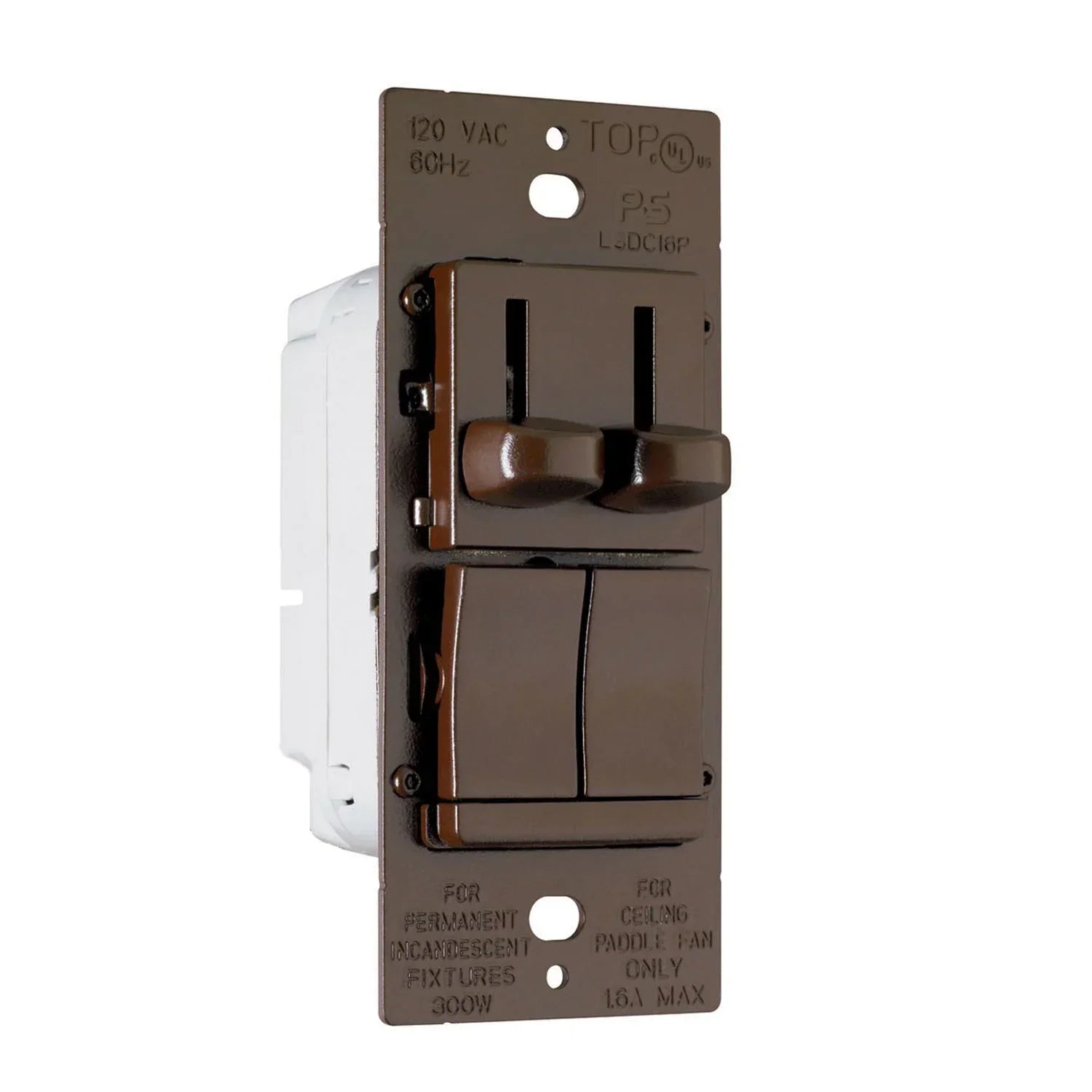 Legrand LSDC163P Dual Slide 3-Way Dimmer and 3-Speed Fan Control Switch - Bees Lighting