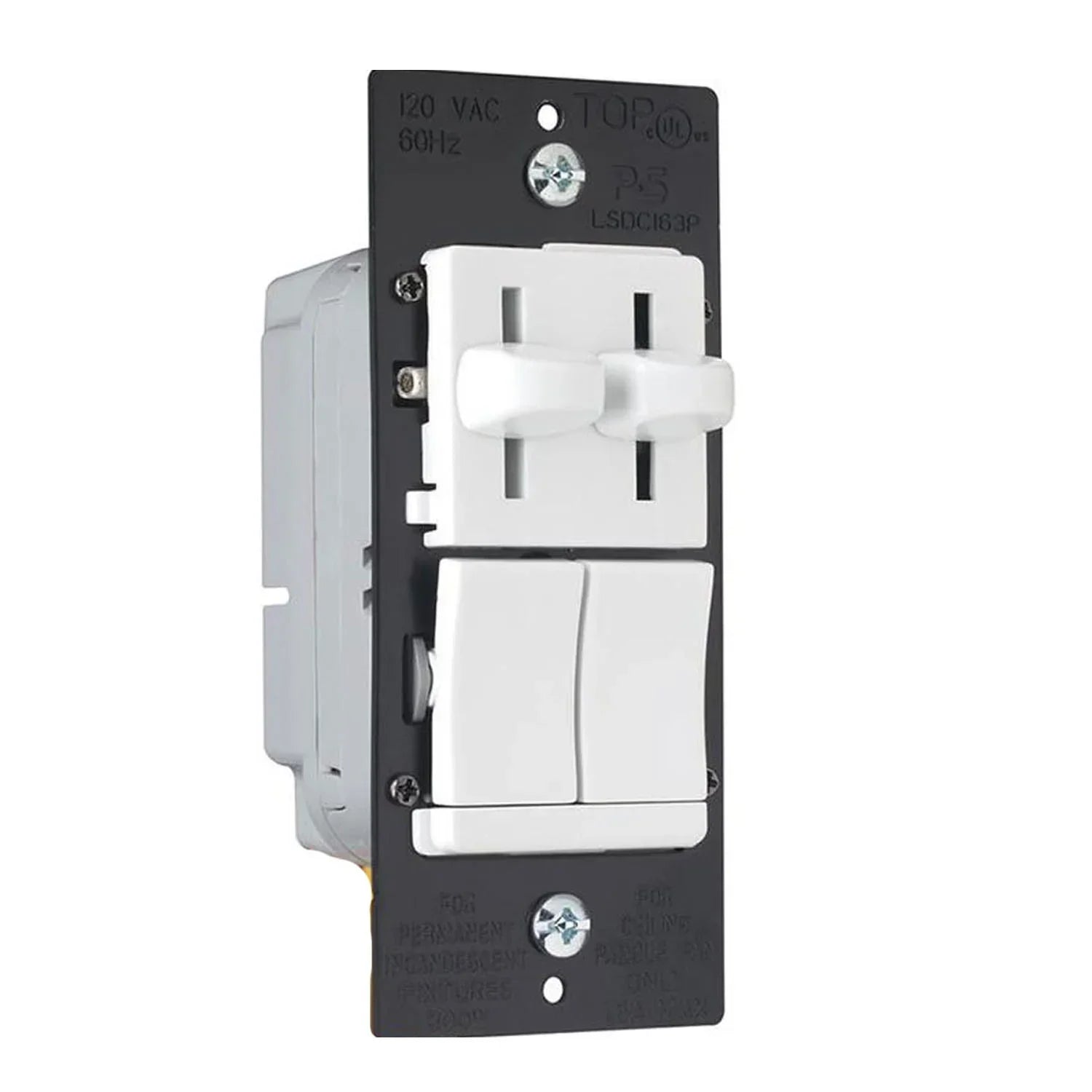 Legrand LSDC163P Dual Slide 3-Way Dimmer and 3-Speed Fan Control Switch - Bees Lighting