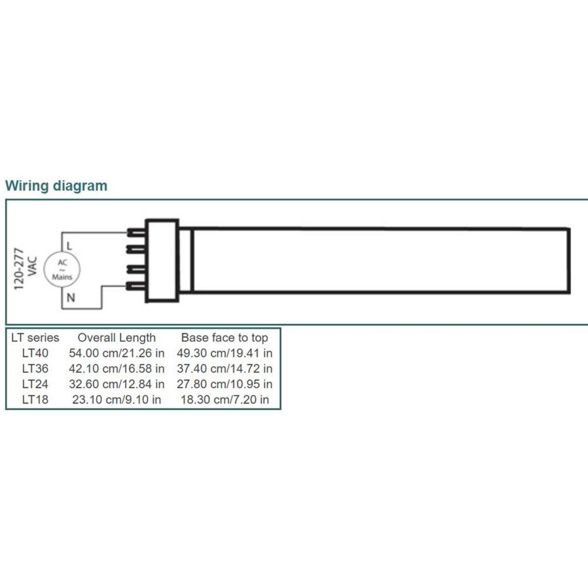 4 Pin PLL LED Bulb, 8W, 900lm, 3500K, Omnidirectional, Replaces 26W CFL, 2G11 Base, Ballast Bypass - Bees Lighting