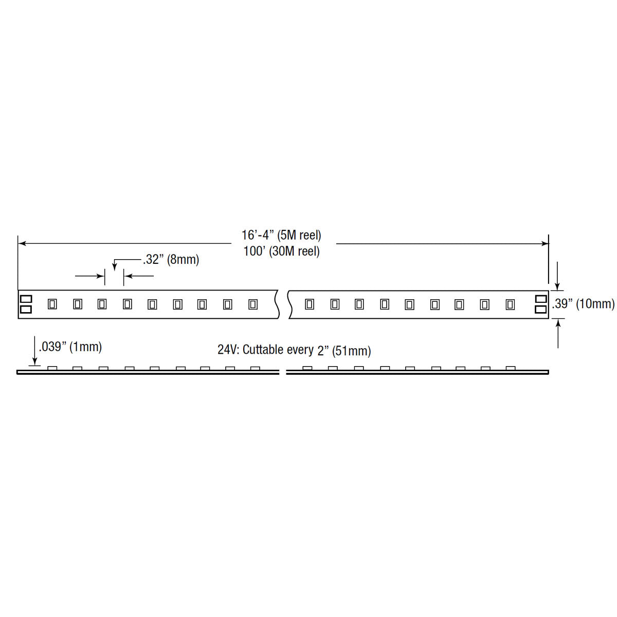 GM Lighting LTR-P Pro Series 1.5W LED Tape Light - Bees Lighting