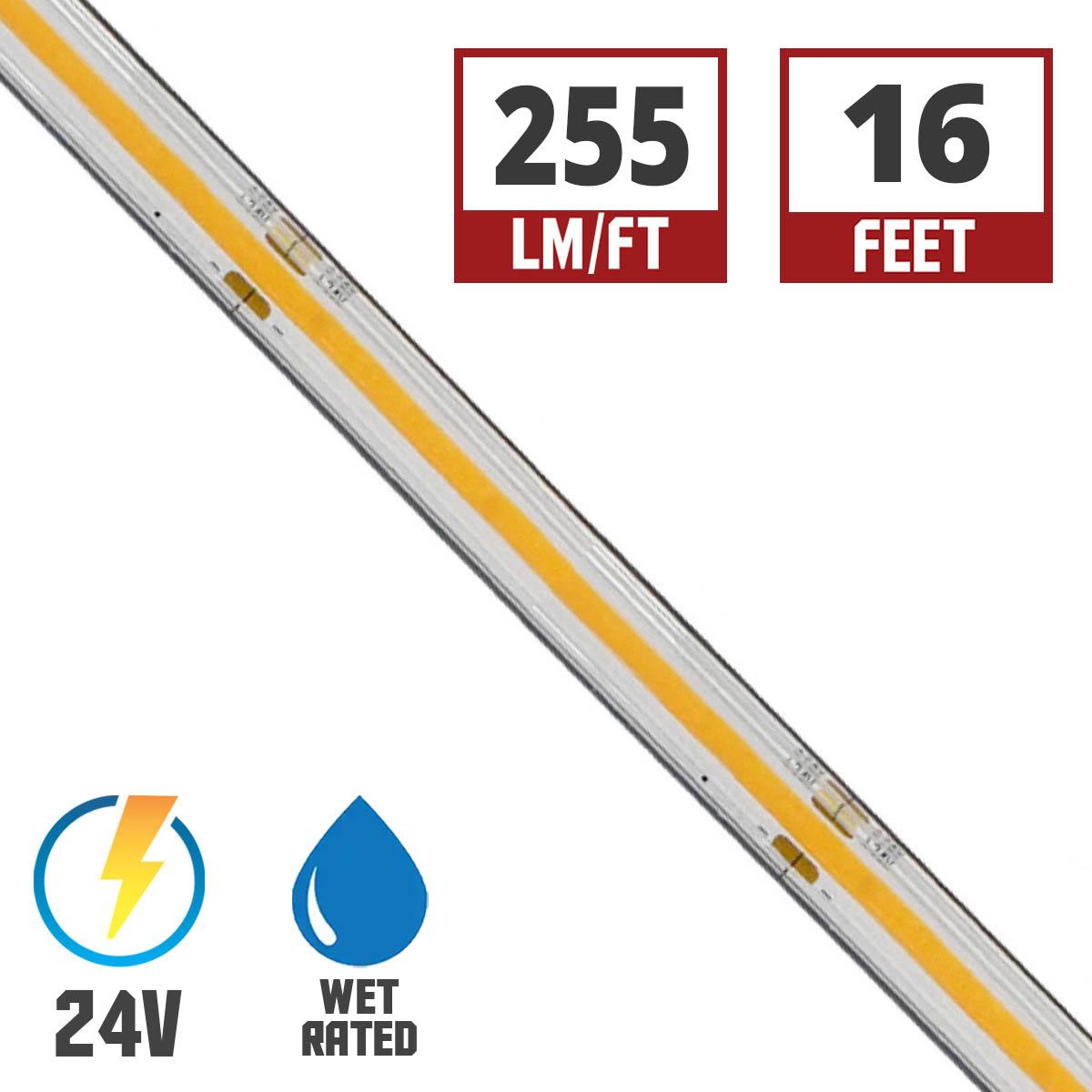 LTR Specs COB Wet Location Tape Light, Static White, 285 Lm/ft