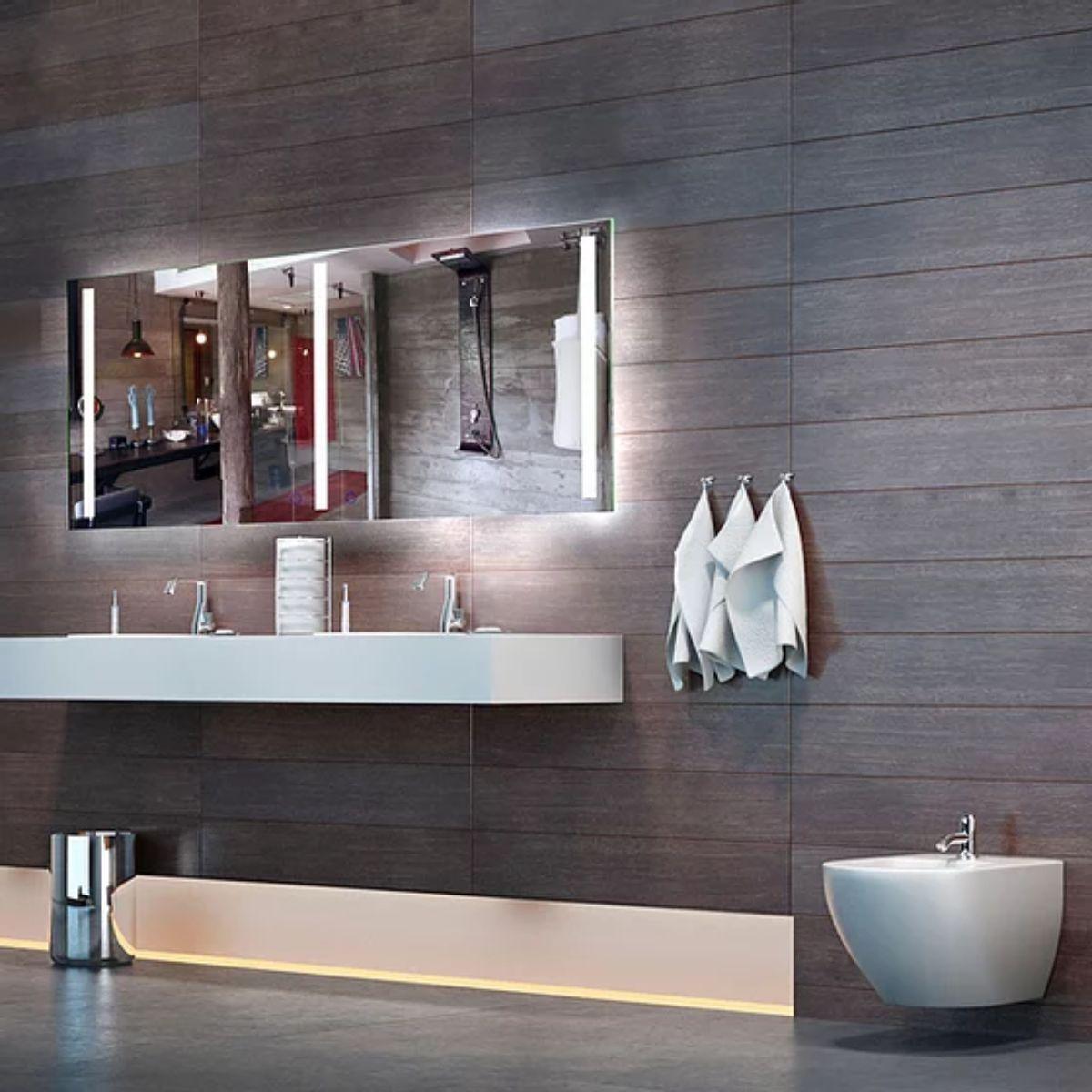 Catella Plus 72 in. x 38 in. LED Wall Mirror with Touch On/Off Dimmer Function - Bees Lighting