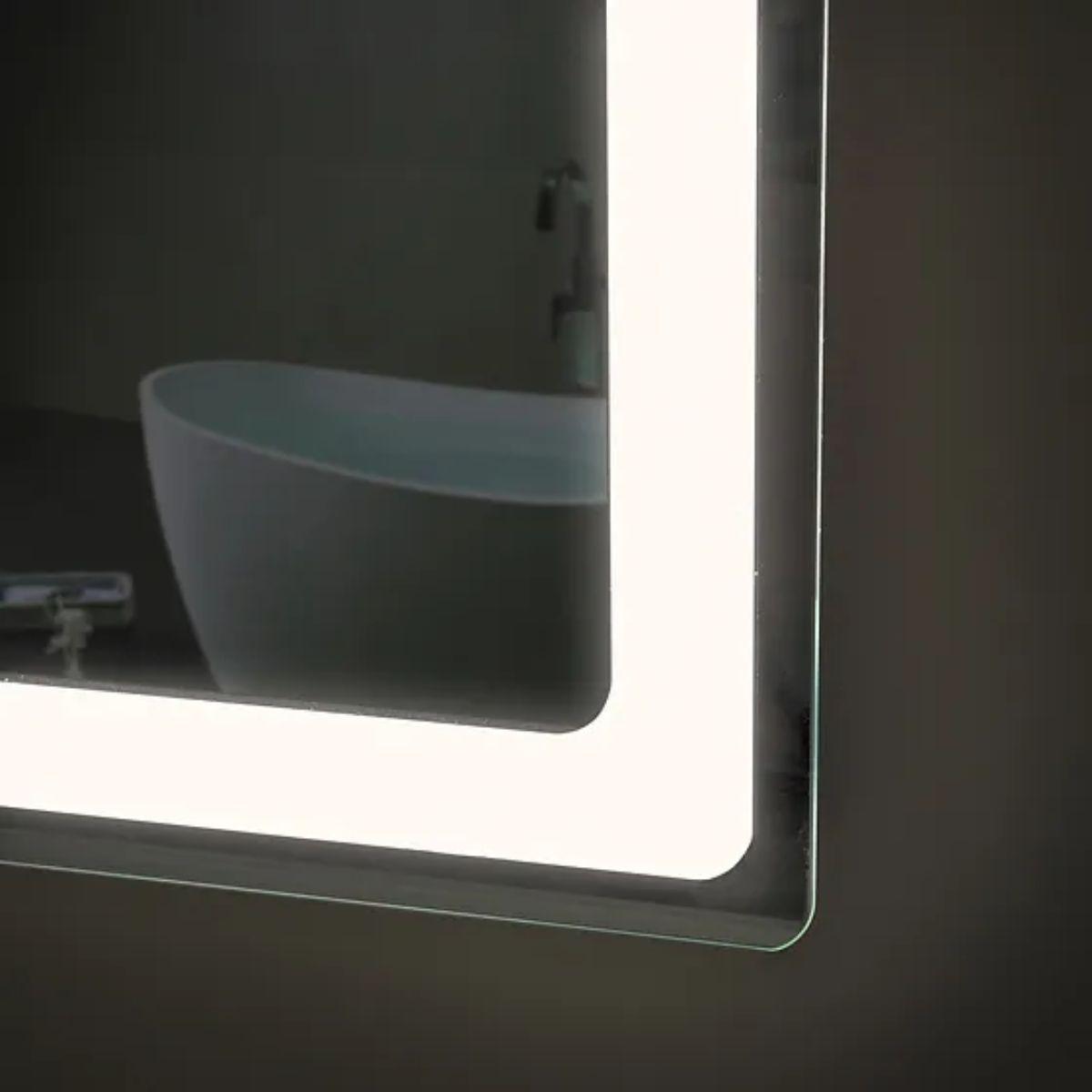 Edison 34 In. X 24 In. Tri-color LED Dual Door Cabinet Mirror With Touch On/Off Dimmer Function - Bees Lighting