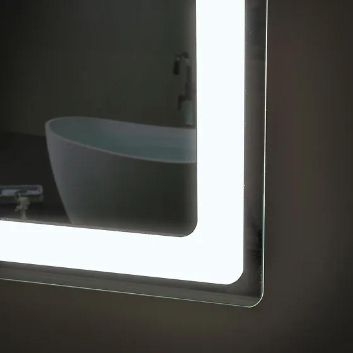 Edison 34 In. X 24 In. Tri-color LED Dual Door Cabinet Mirror With Touch On/Off Dimmer Function - Bees Lighting