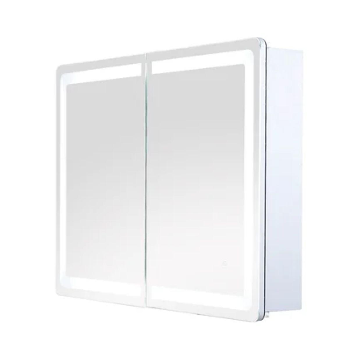 Edison 34 In. X 24 In. Tri-color LED Dual Door Cabinet Mirror With Touch On/Off Dimmer Function - Bees Lighting