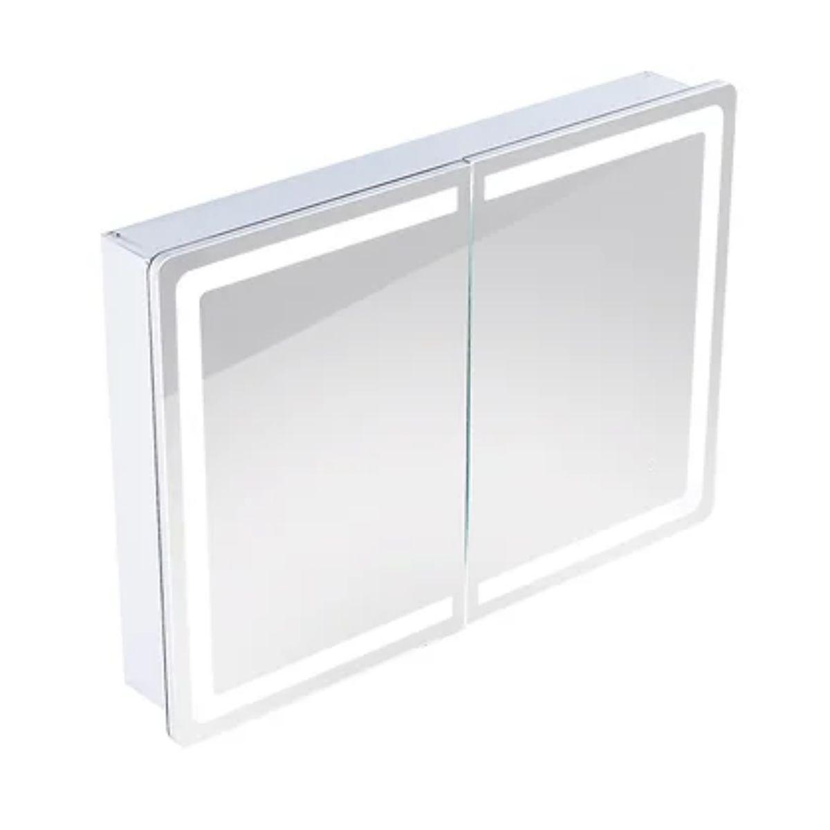 Edison 34 In. X 24 In. Tri-color LED Dual Door Cabinet Mirror With Touch On/Off Dimmer Function - Bees Lighting