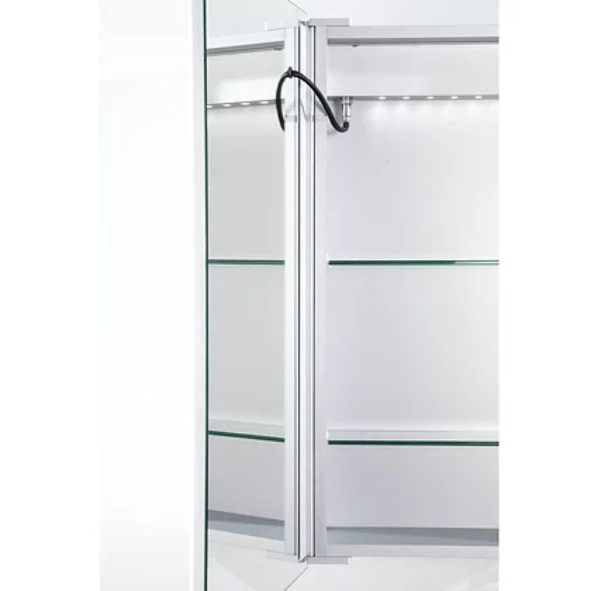 Edison 34 In. X 24 In. Tri-color LED Dual Door Cabinet Mirror With Touch On/Off Dimmer Function - Bees Lighting