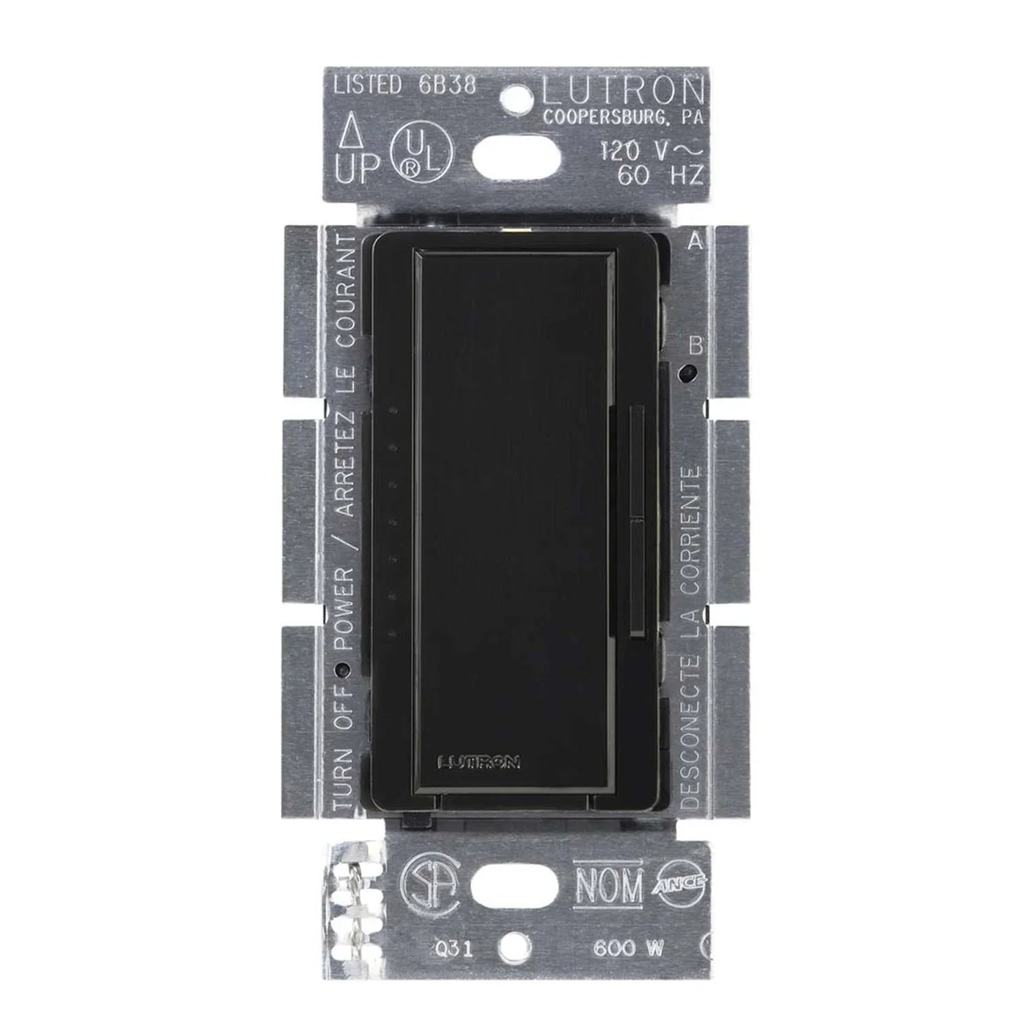 Maestro Digital Dimmer Switch, 600-Watt, Single-Pole or Multi-Location, Black - Bees Lighting