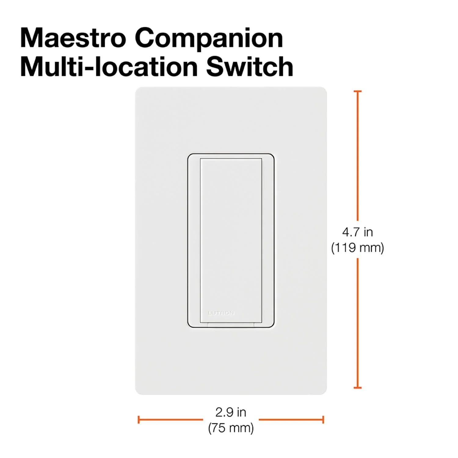 Lutron Maestro Multi-Location Companion Switch, Not for Standalone Use, White - Bees Lighting