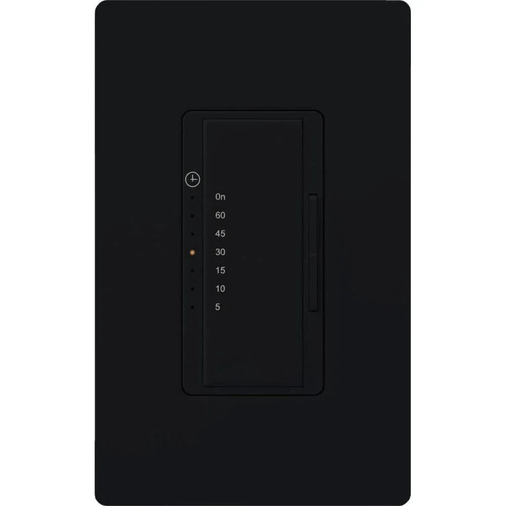 Maestro Countdown Timer Switch, 5-60 Minutes, 3A Fan|150W LED, Black - Bees Lighting