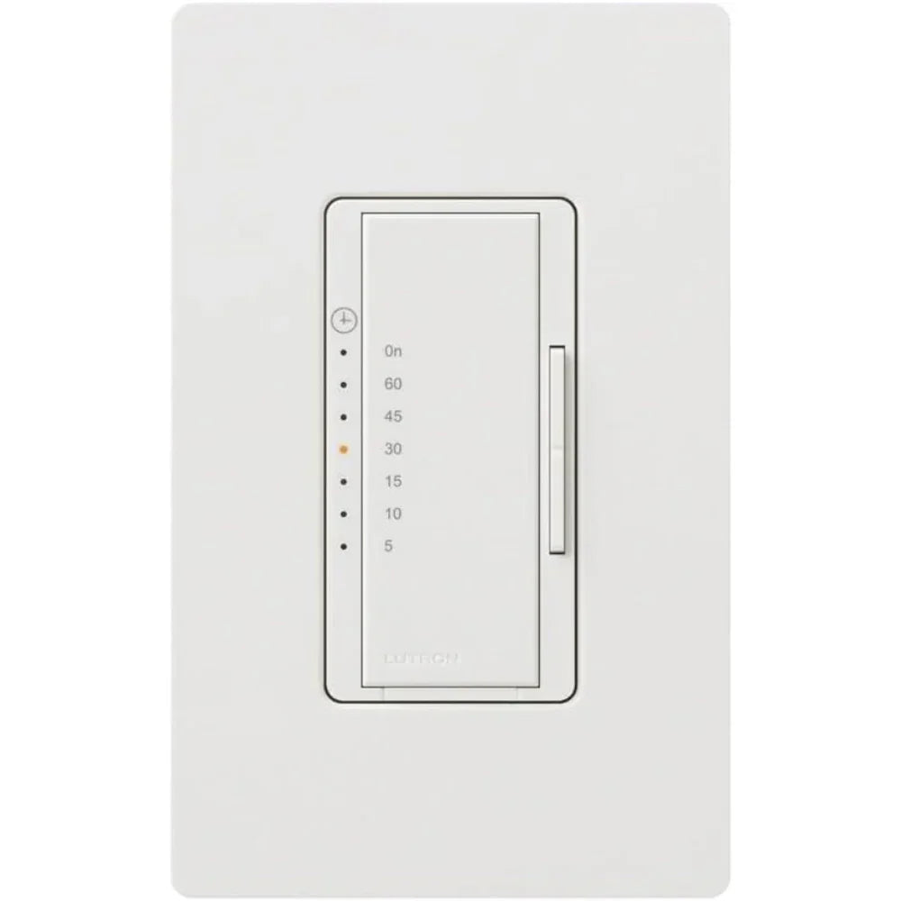 Maestro Countdown Timer Switch, 5-60 Minutes, 3A Fan|150W LED, White - Bees Lighting
