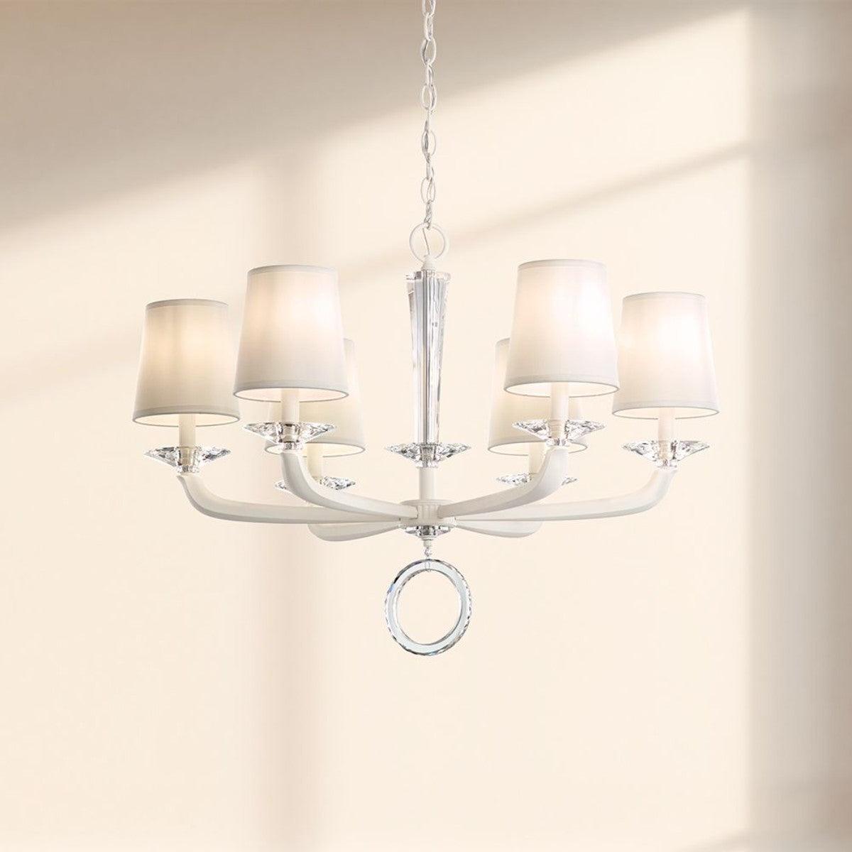 Emilea 31 inch 6 Lights Chandelier with Clear Optic Crystals